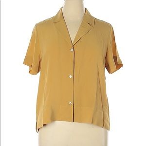 BNWT Everlane Clean Silk Short-Sleeve Notch Shirt